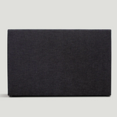 Upholstered Cosmos Bedhead in Charcoal fabric, front view showing soft rectangular silhouette.